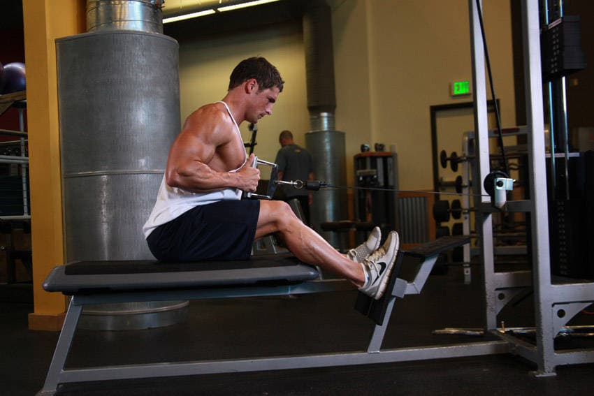 Elevated Cable Rows step 2