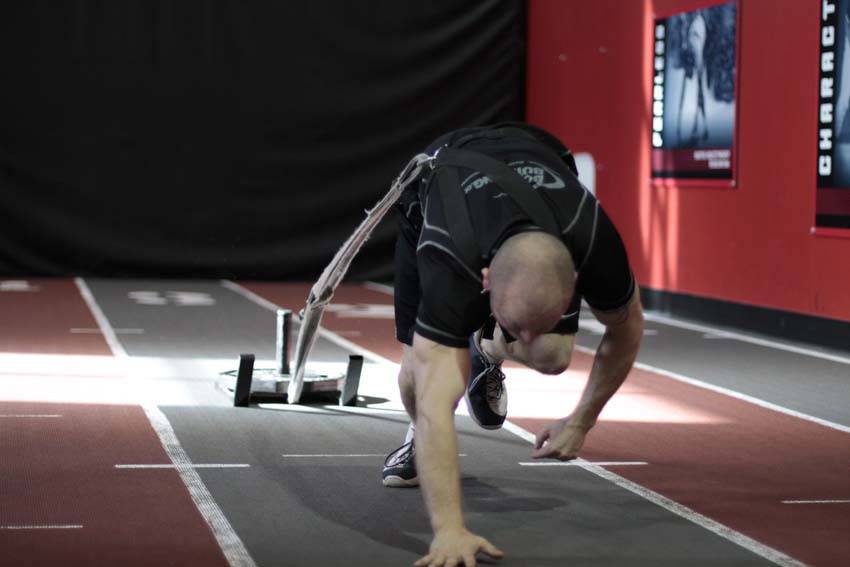 Bear Crawl Sled Drags step 2
