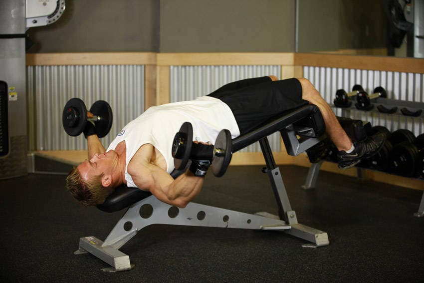 Decline Dumbbell Flyes step 2