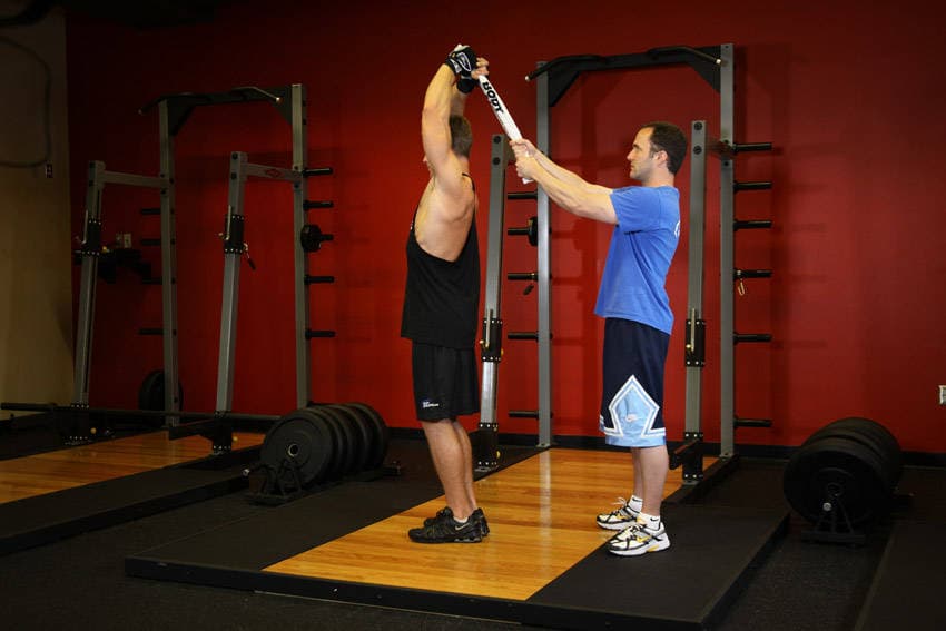 Standing Towel Triceps Extension step 2