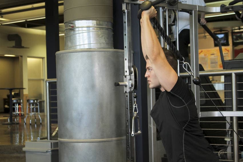 Triceps Overhead Extension with Rope step 2